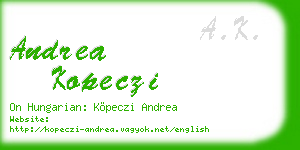 andrea kopeczi business card